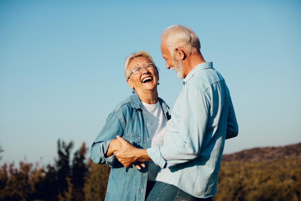 senior couple laughing